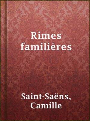 cover image of Rimes familières